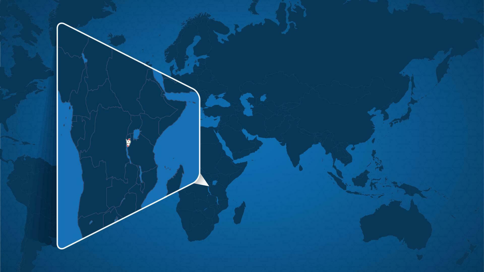 Location Of Burundi On The World Map With Enlarged Map Of Burundi With Location Of Burundi On The World Map With Enlarged Map Of Burundi With Flag Vector