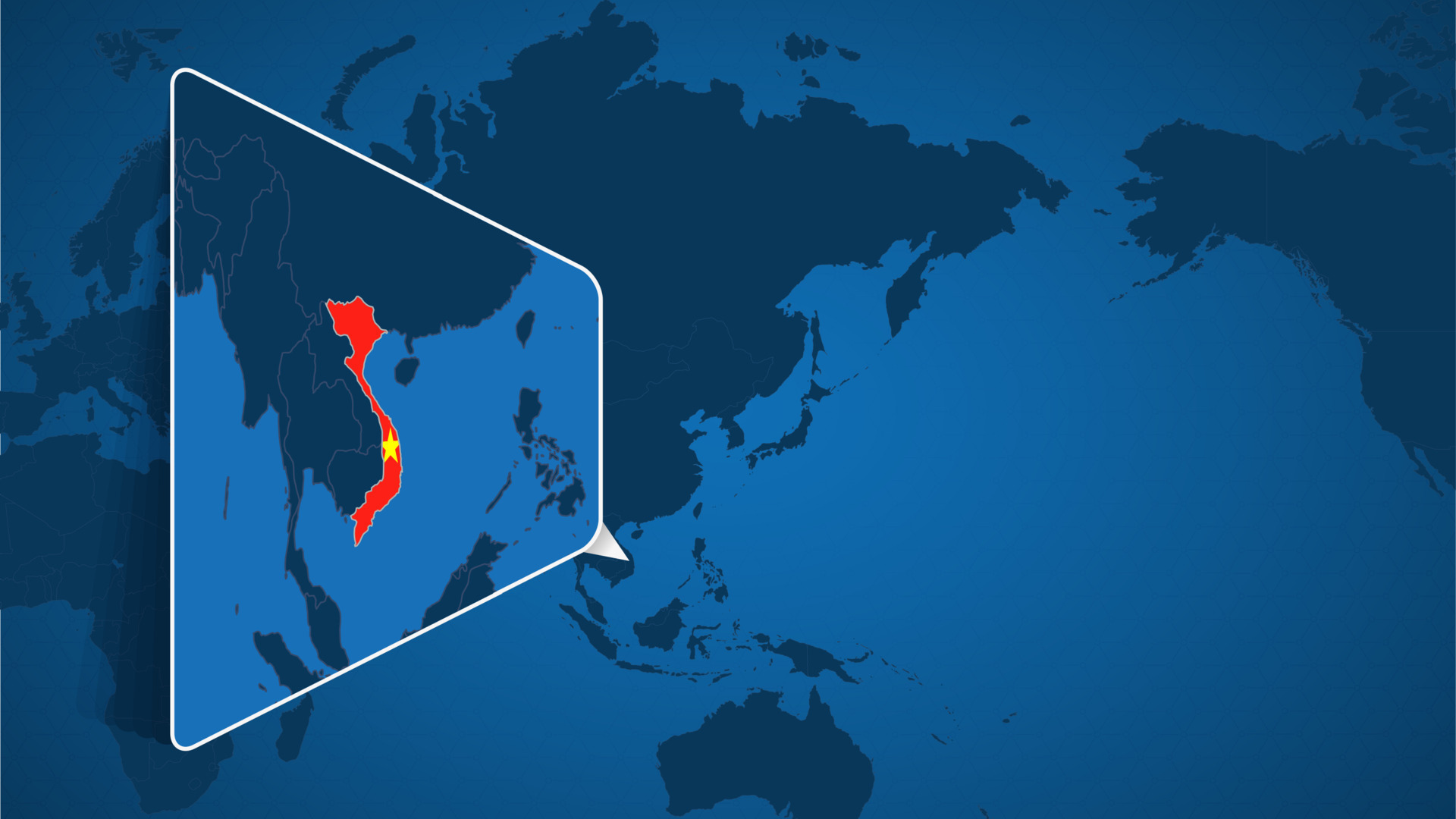 Location Of Vietnam On The World Map With Enlarged Map Of Vietnam With Location Of Vietnam On The World Map With Enlarged Map Of Vietnam With Flag Vector 