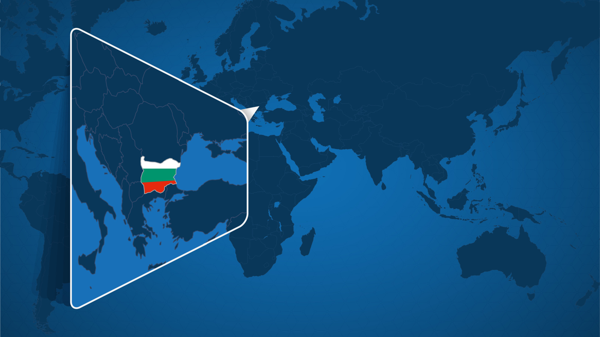 Location Of Bulgaria On The World Map With Enlarged Map Of Bulgaria Location Of Bulgaria On The World Map With Enlarged Map Of Bulgaria With Flag Vector