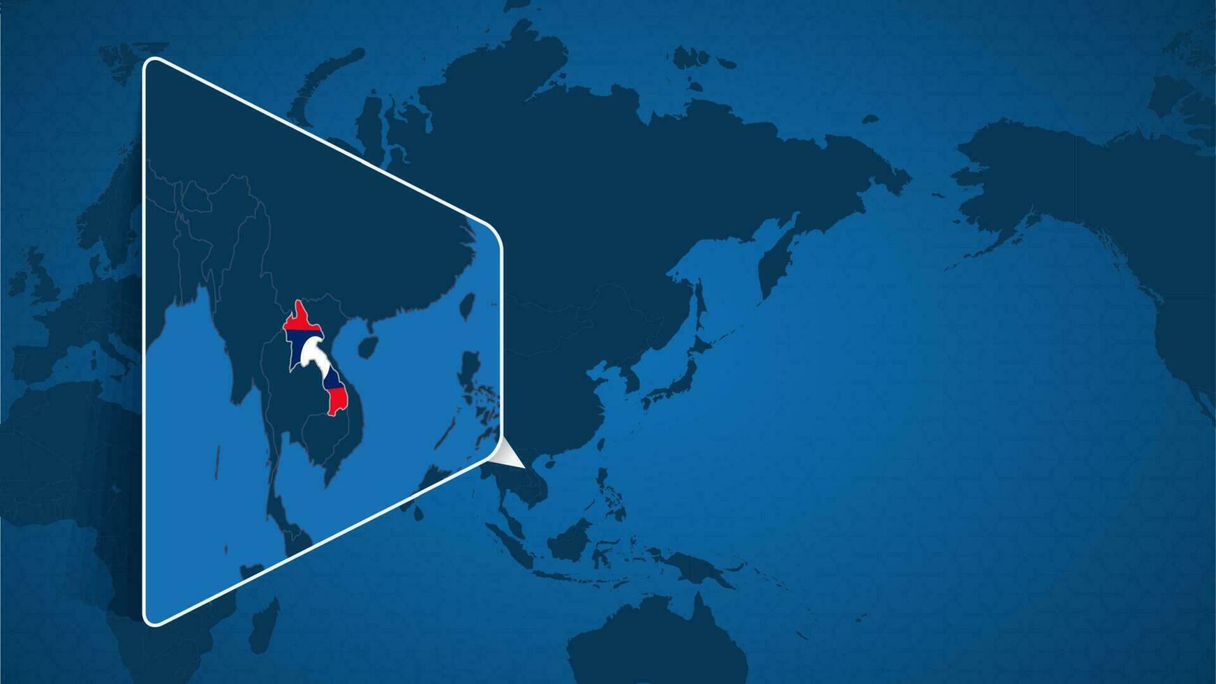 Location Of Laos On The World Map With Enlarged Map Of Laos With Flag Location Of Laos On The World Map With Enlarged Map Of Laos With Flag Vector 