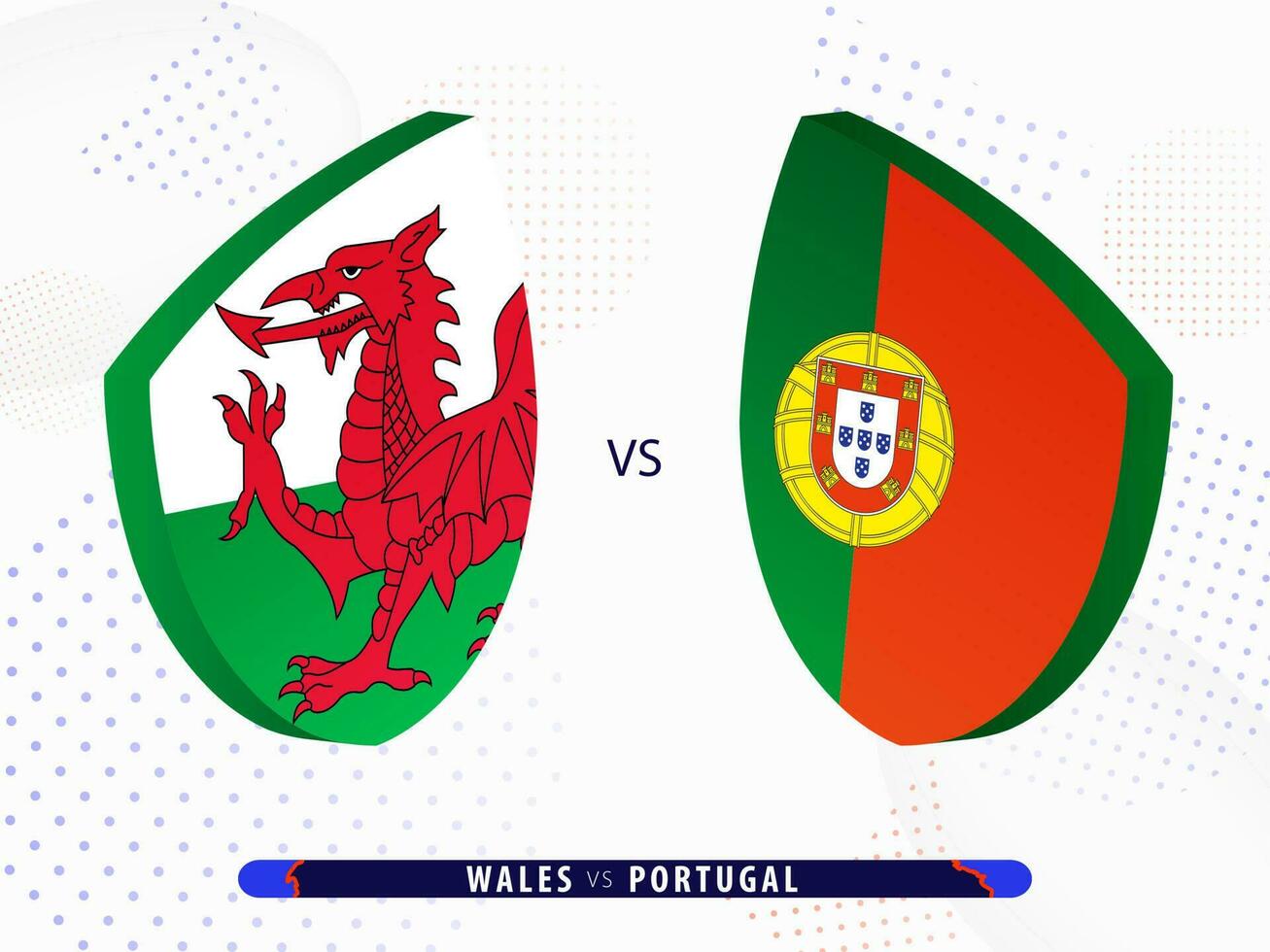 Wales vs Portugal rugby match, international rugby competition 2023. vector