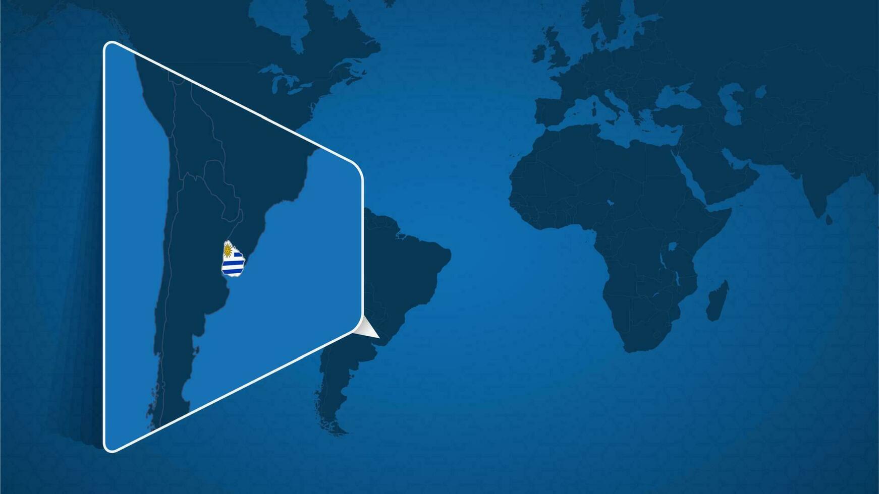 Location of Uruguay on the World Map with Enlarged Map of Uruguay with