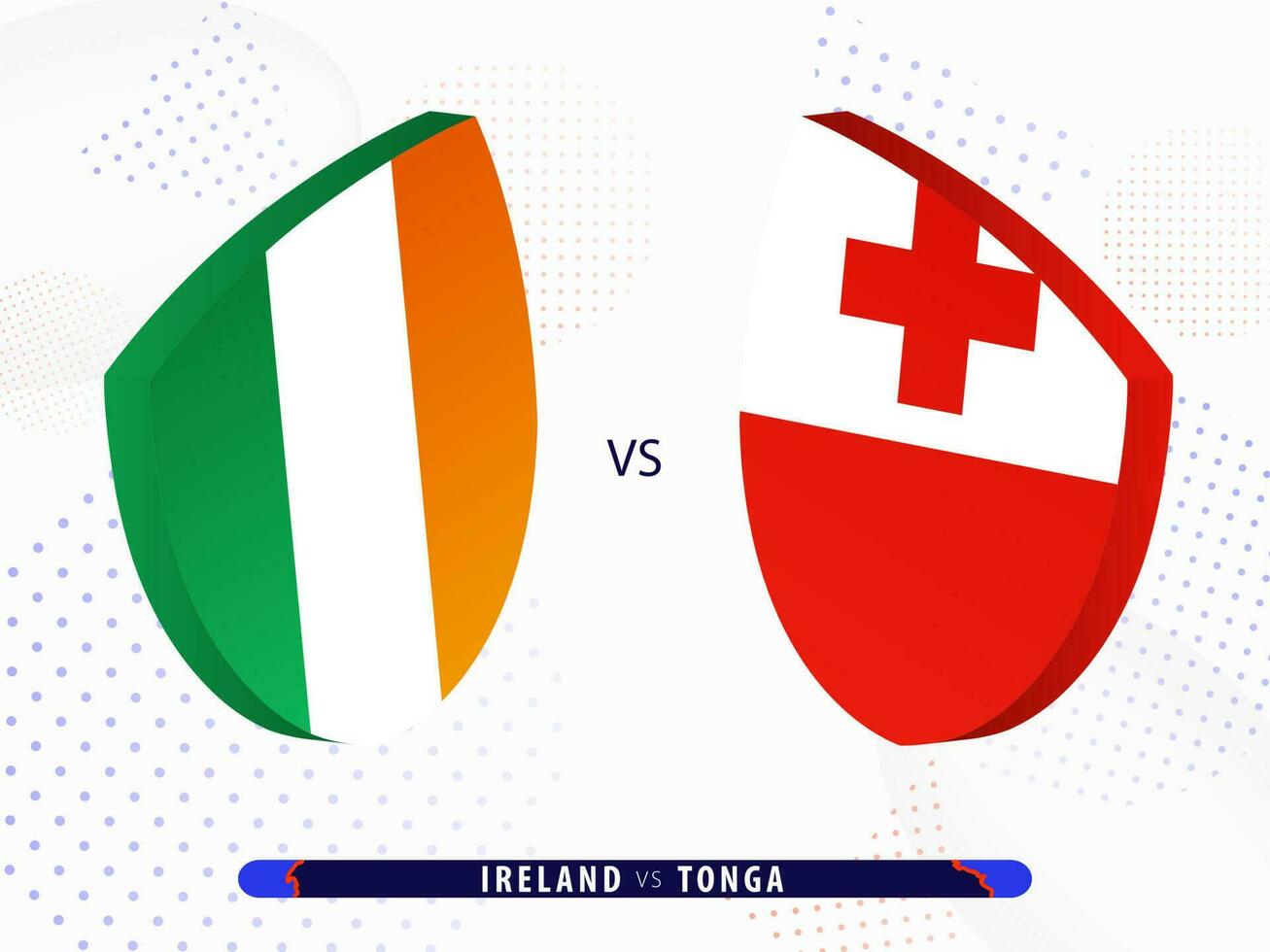 Ireland vs Tonga rugby match, international rugby competition 2023. vector