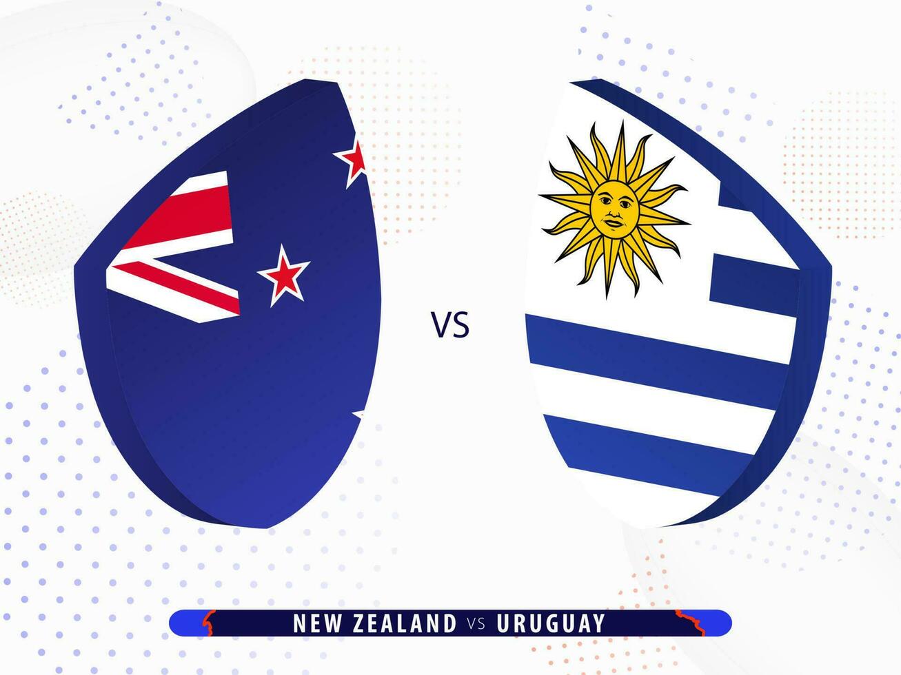 New Zealand vs Uruguay rugby match, international rugby competition 2023. vector