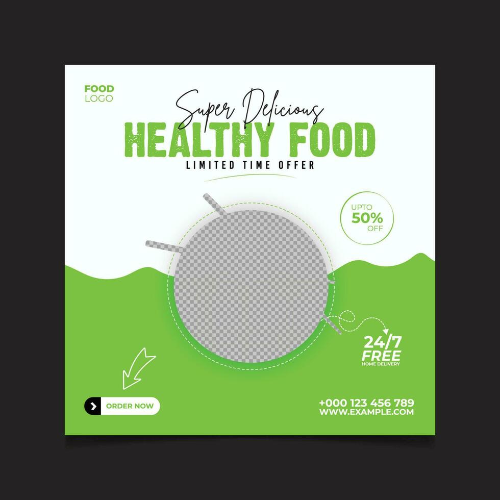 Vector food menu noodles social media banner post design