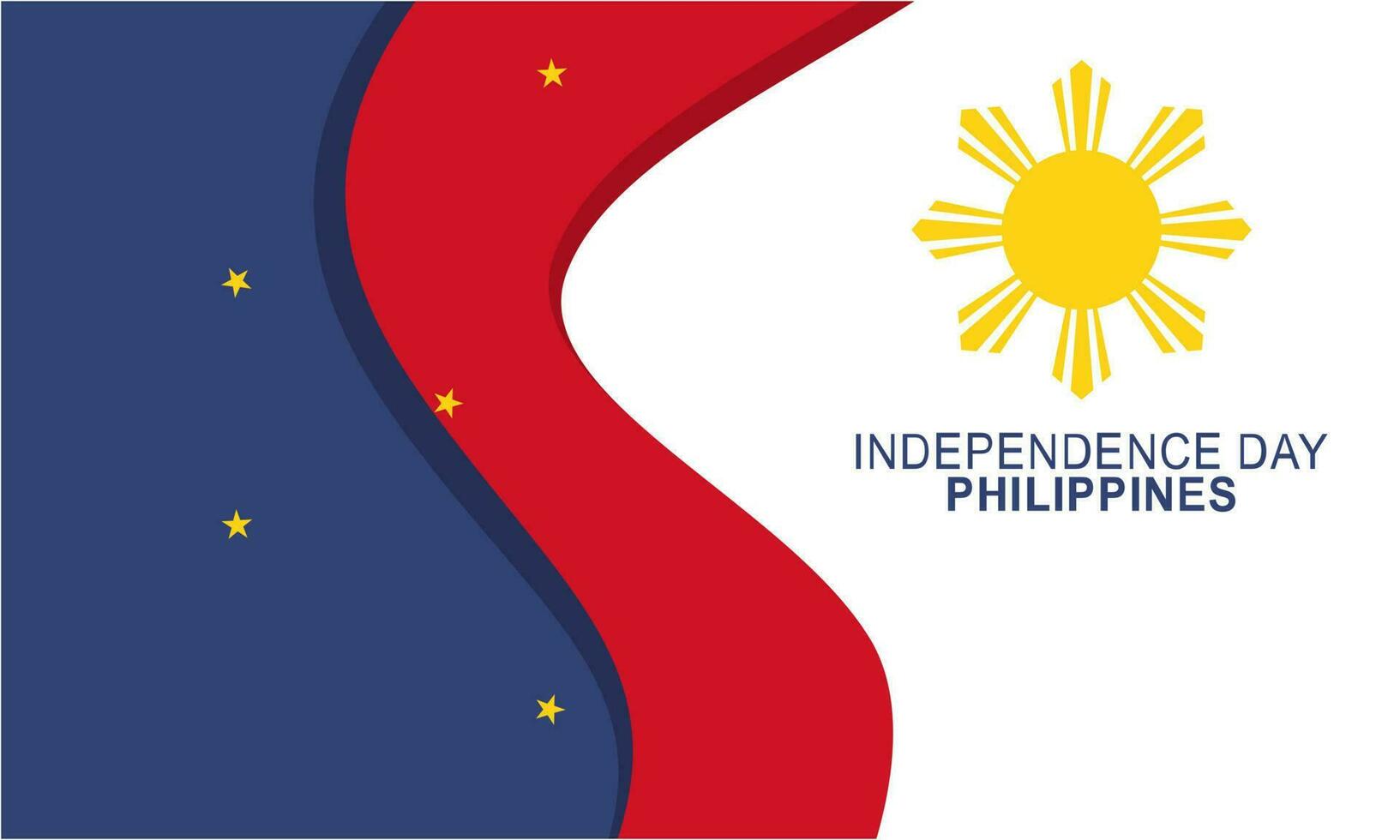 Happy independence day philippines background with philippines flag vector