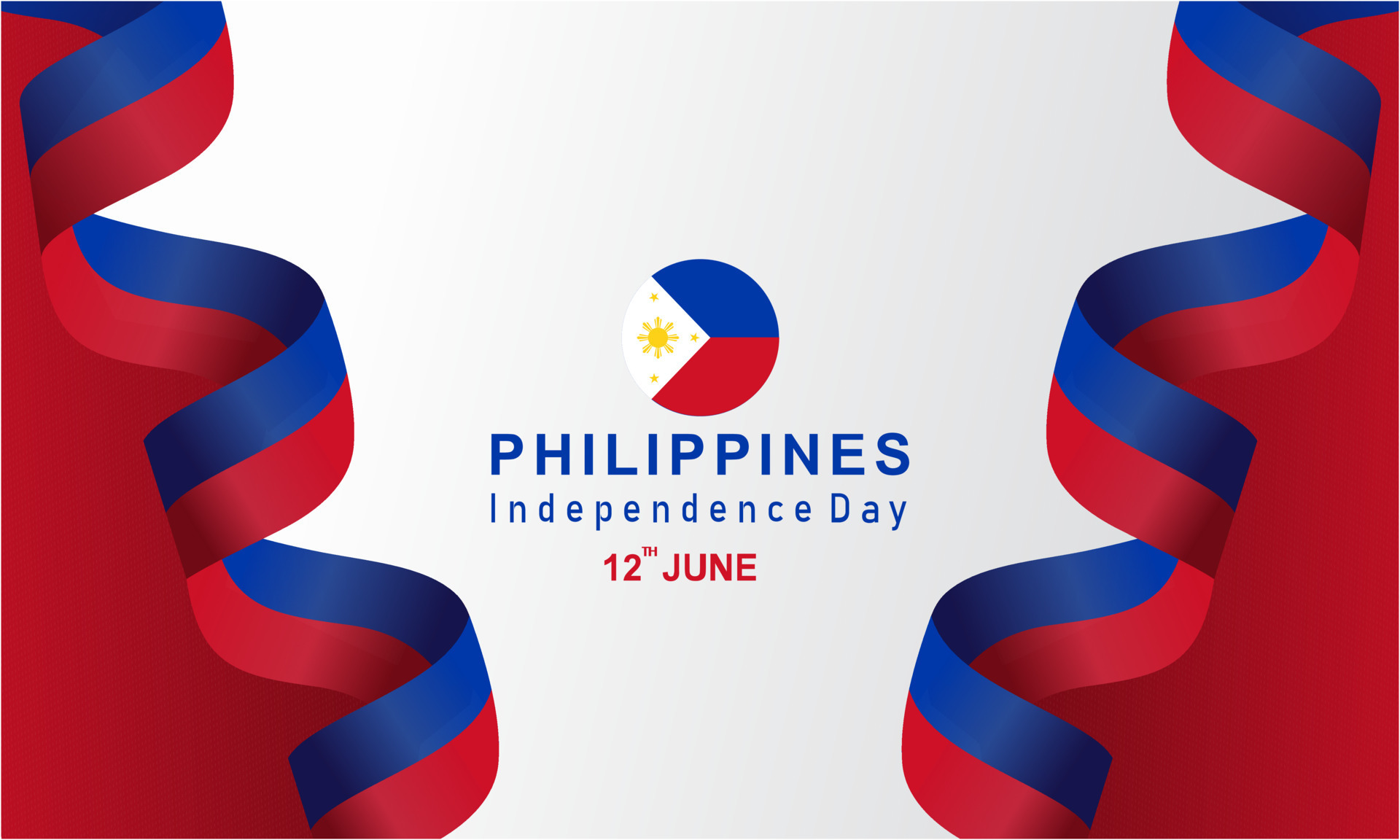 Happy independence day philippines background with philippines flag