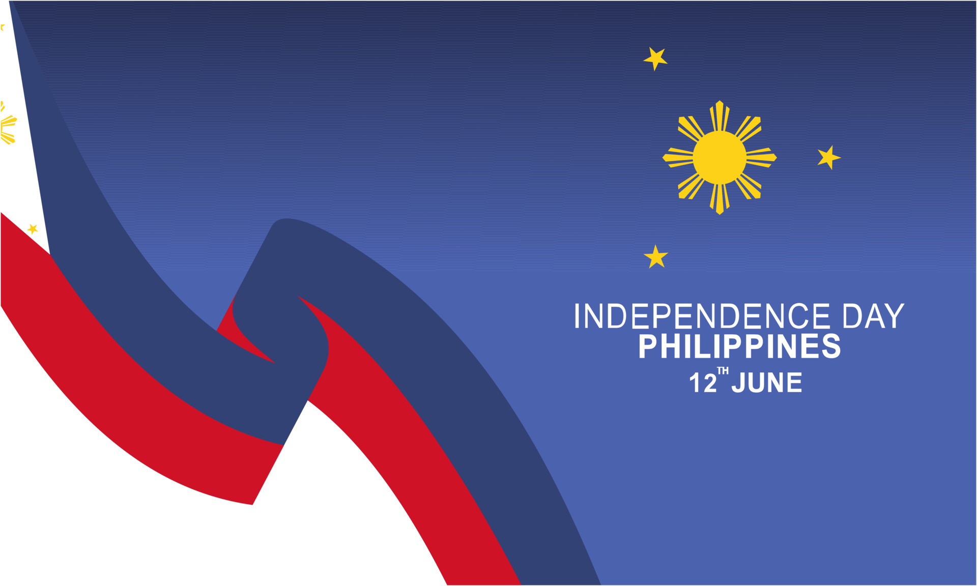 Happy independence day philippines background with philippines flag