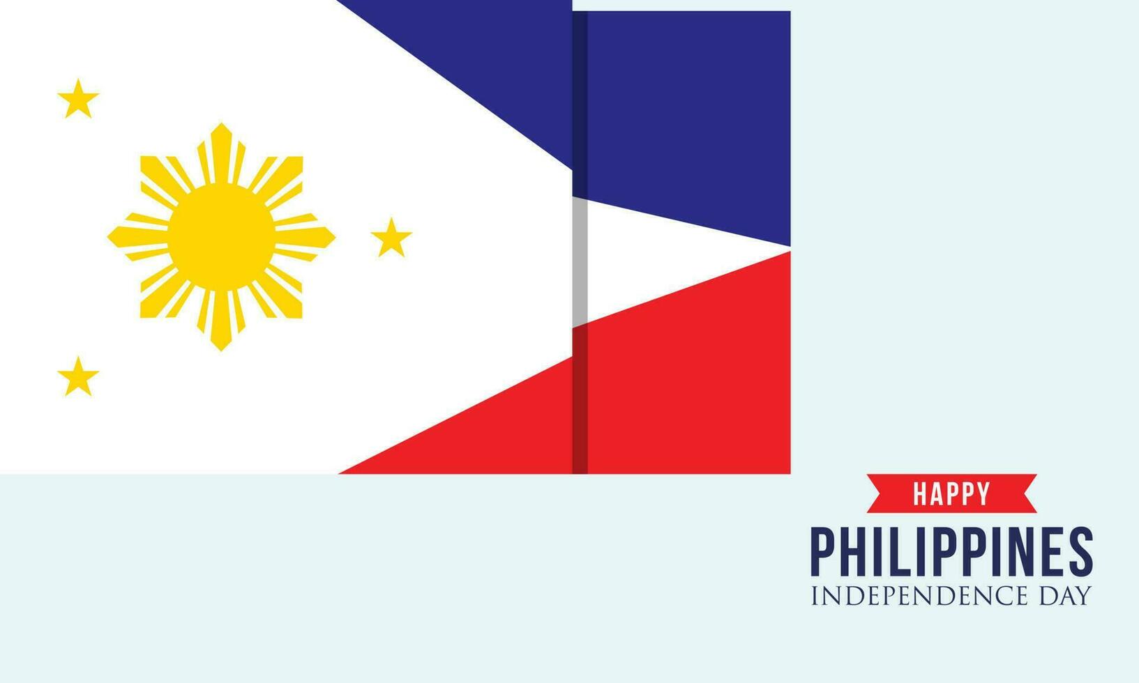 Happy independence day philippines background with philippines flag vector