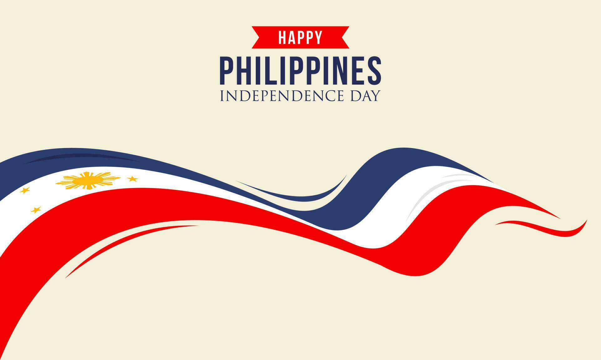 Happy independence day philippines background with philippines flag
