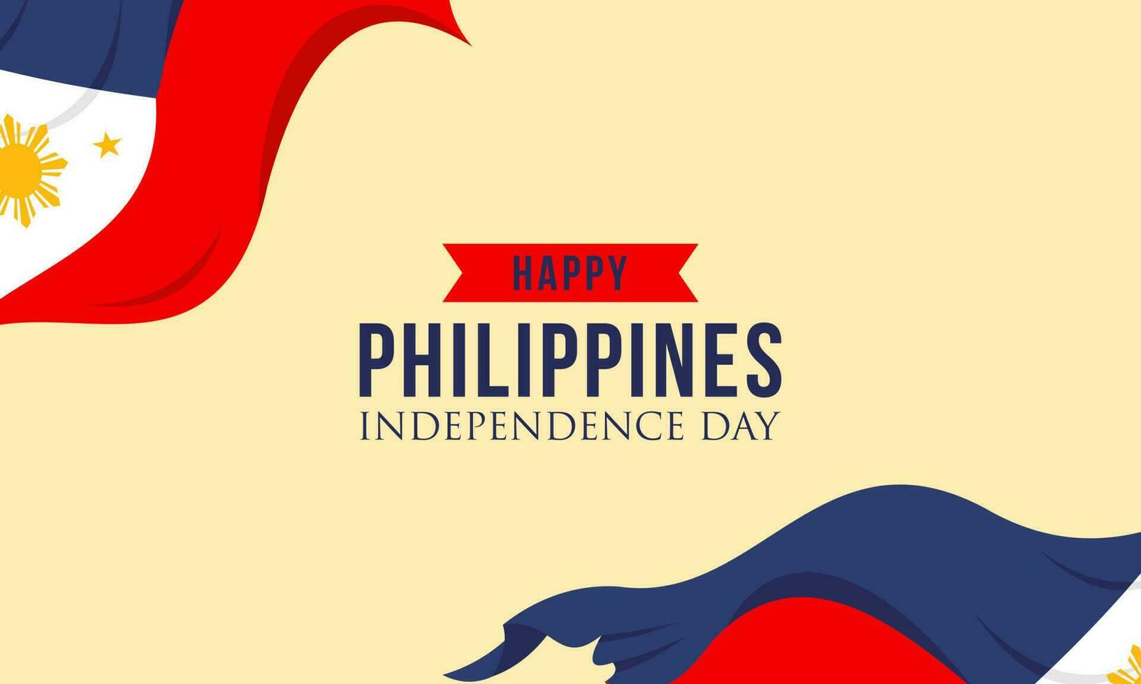 Happy independence day philippines background with philippines flag