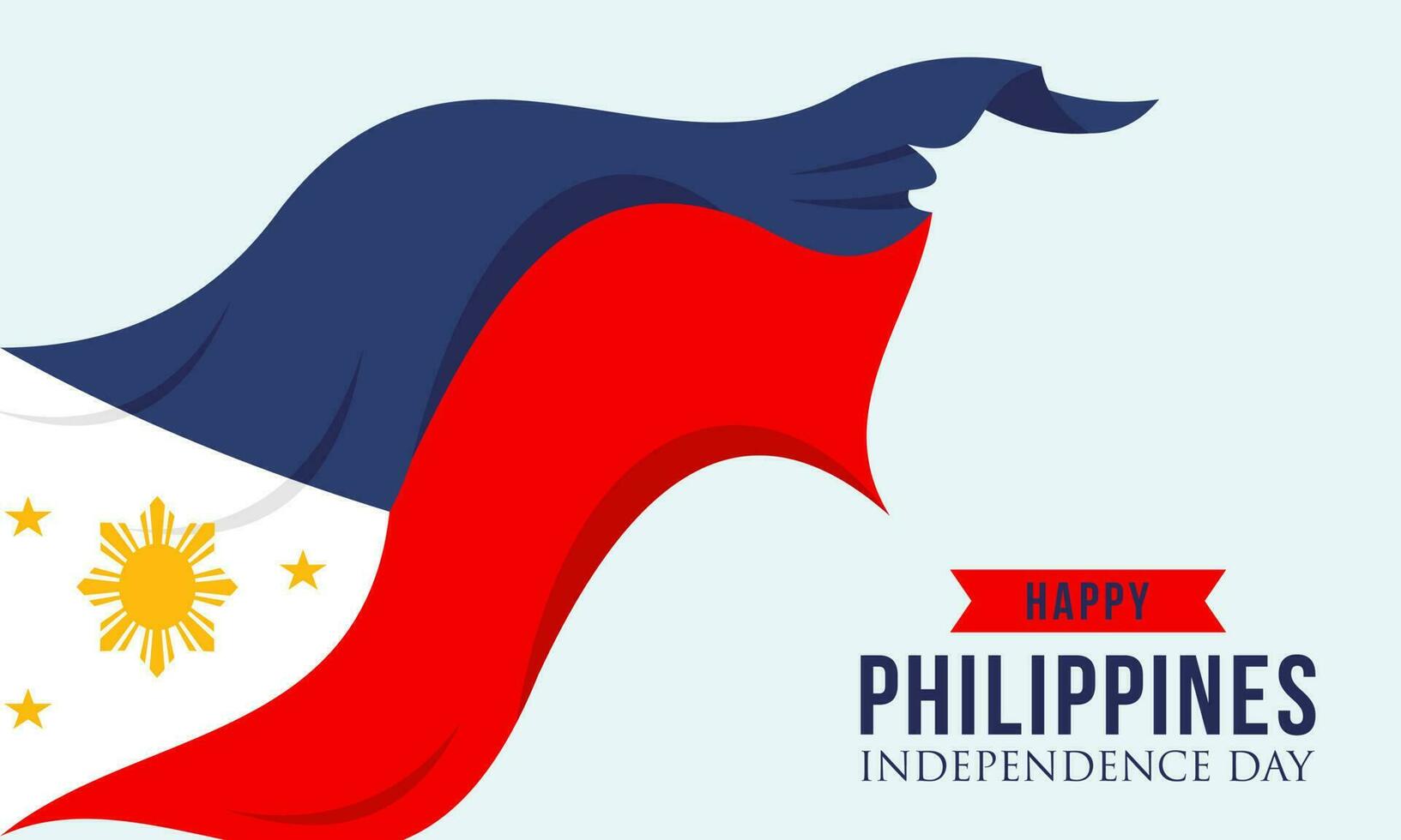 Happy independence day philippines background with philippines flag vector