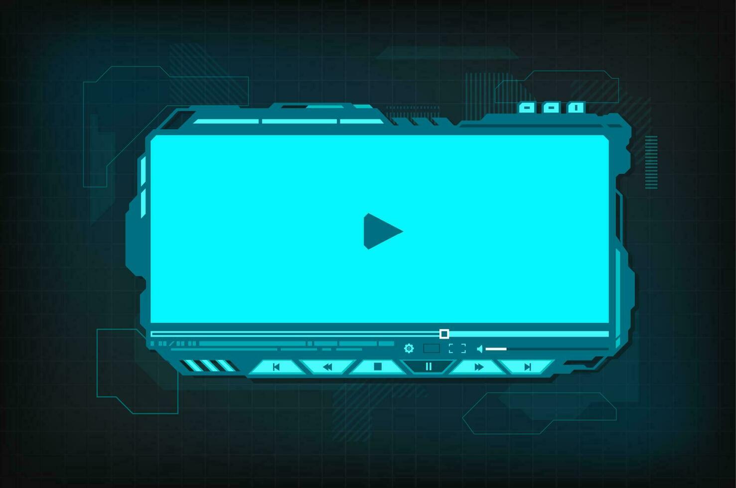 HUD video player futuristic interface, vector