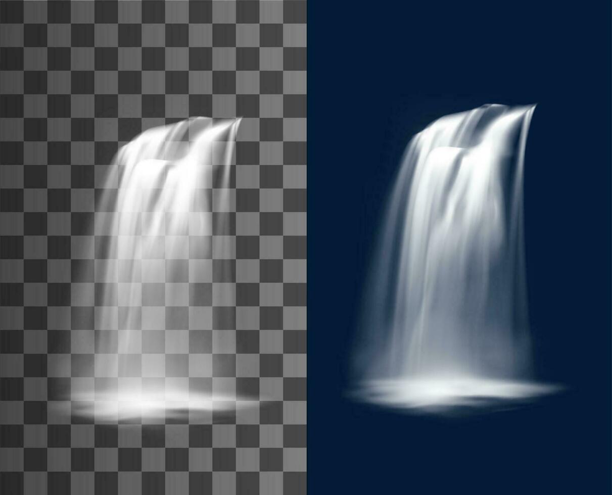 Waterfall cascade, vector multiple falling jets