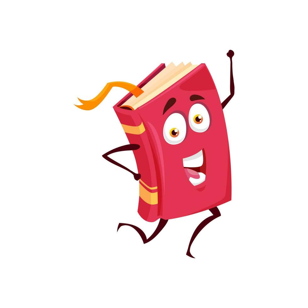 Cartoon happy book character education mascot icon vector