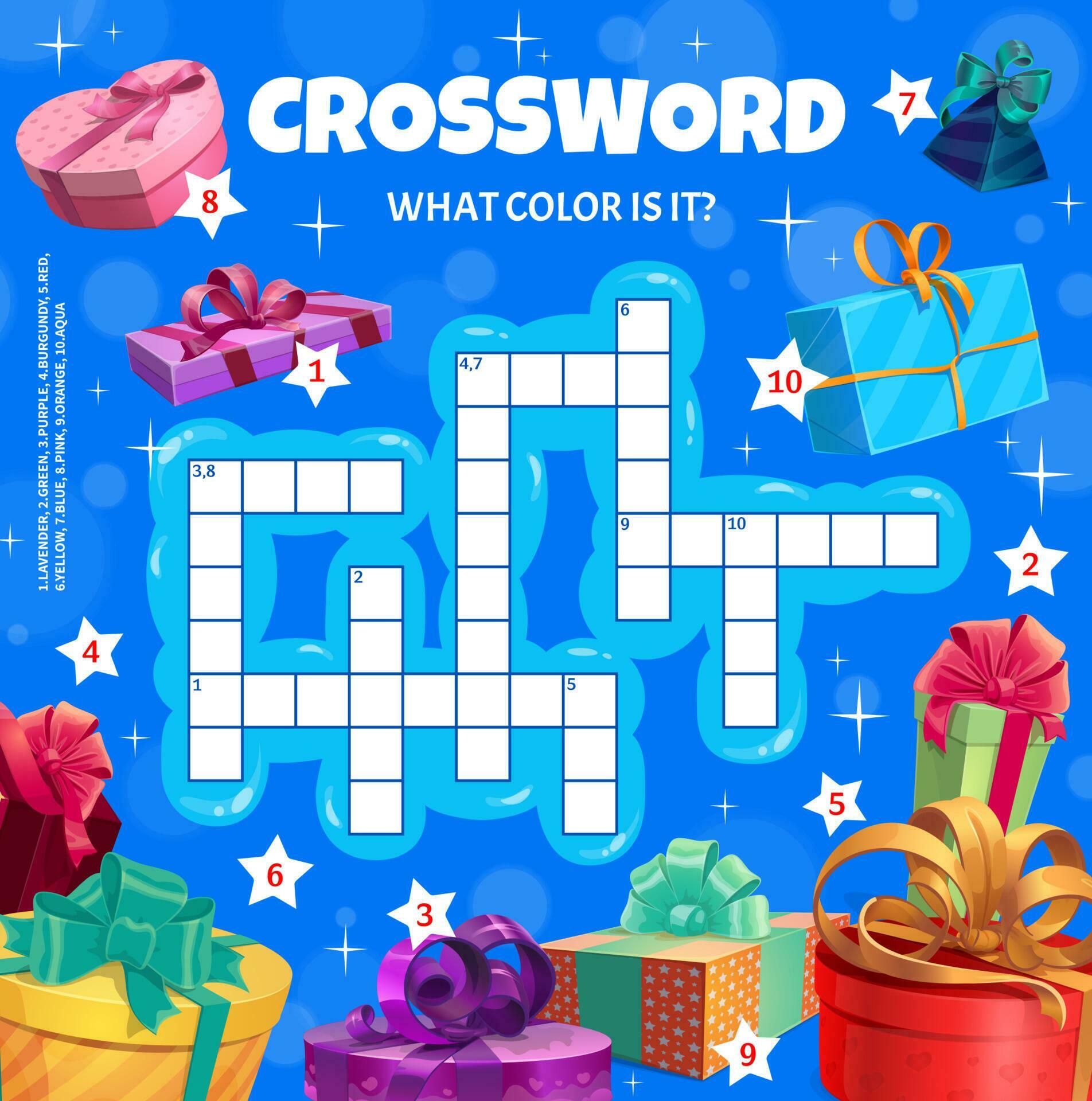 Christmas gifts and presents crossword puzzle game 23530824 Vector Art