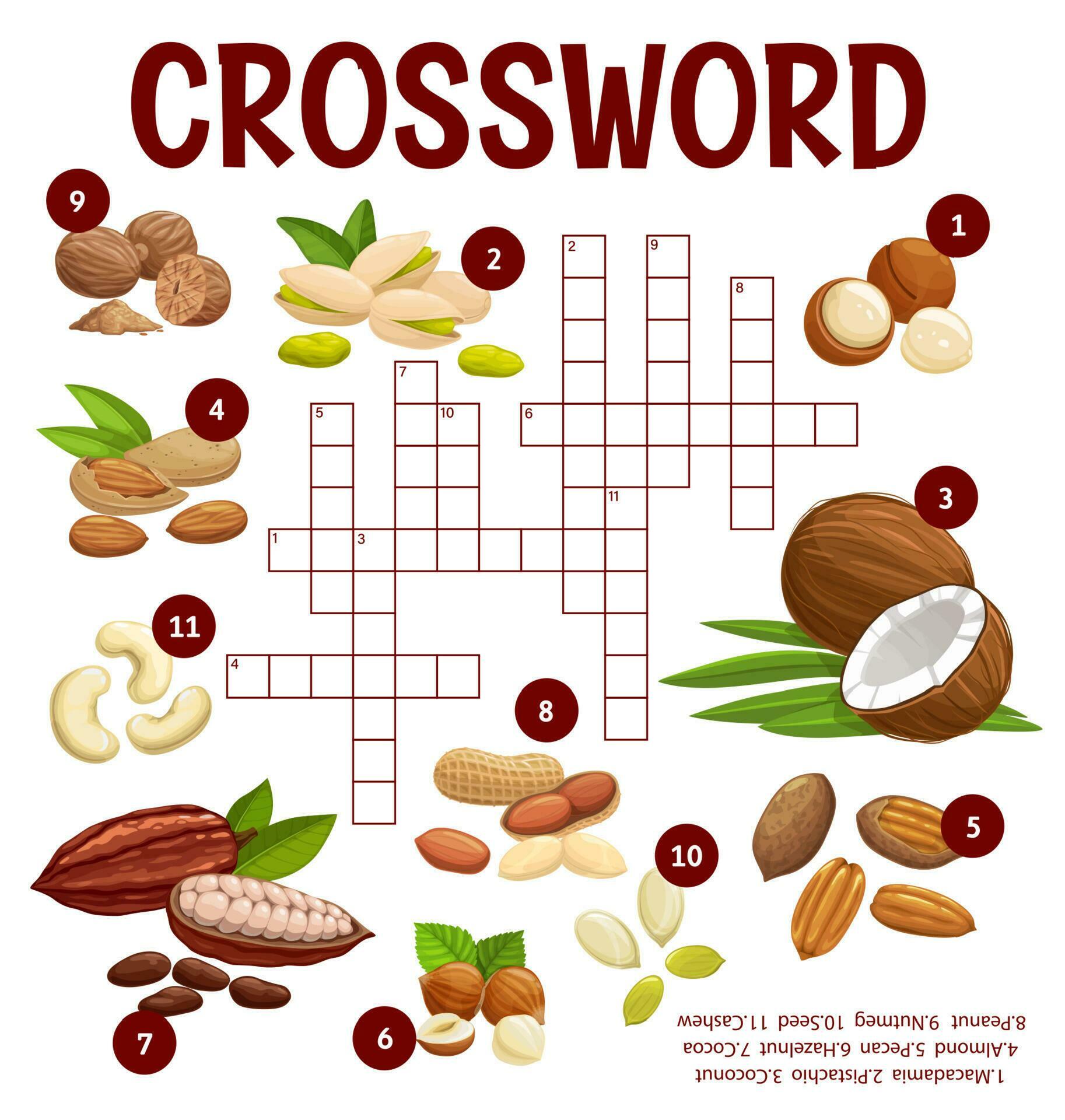 Cartoon nuts and beans crossword worksheet game 23530845 Vector Art at Cartoon nuts and beans crossword worksheet game 23530845 Vector Art at