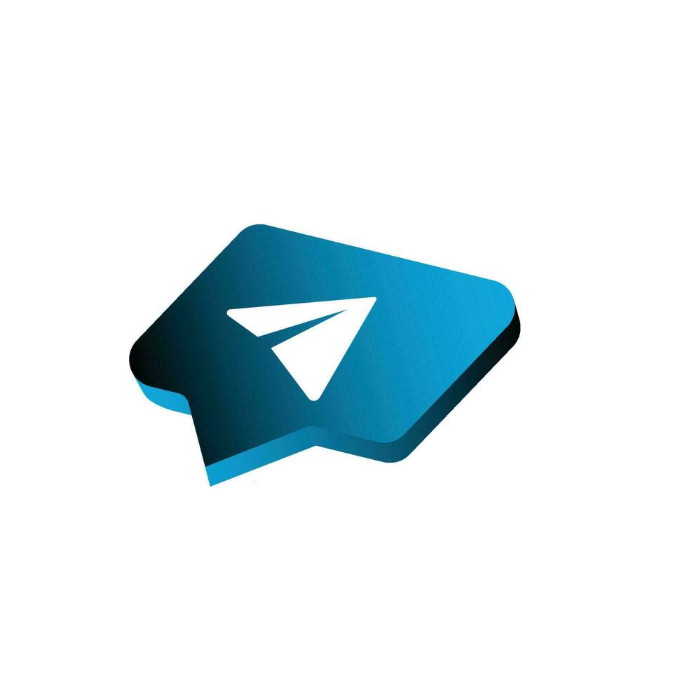 Isometric Telegram logo icon vector