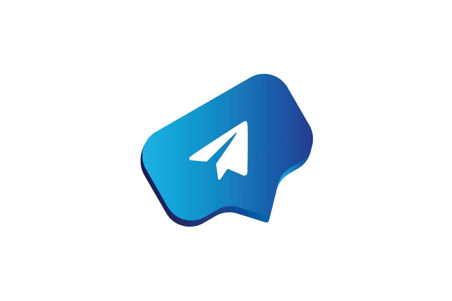 Isometric Telegram logo icon vector