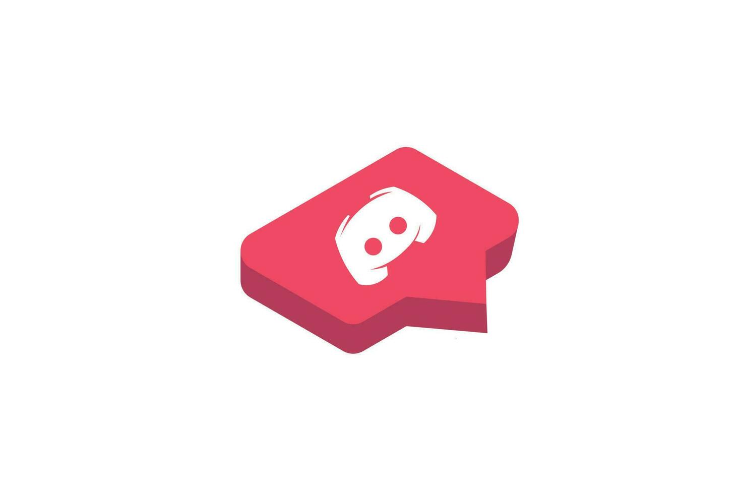 The isometric discord logo icon vector