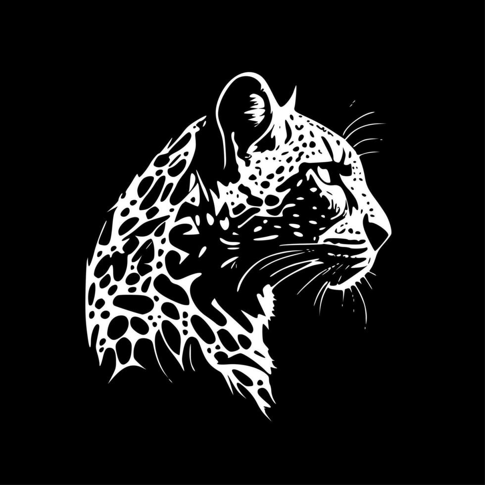 leopardo, negro y blanco vector ilustración