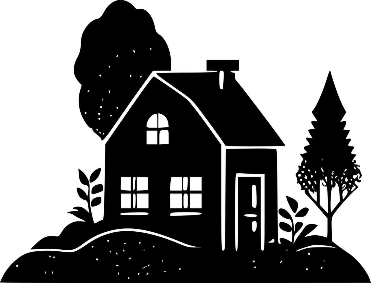 Cottage - Minimalist and Flat Logo - Vector illustration