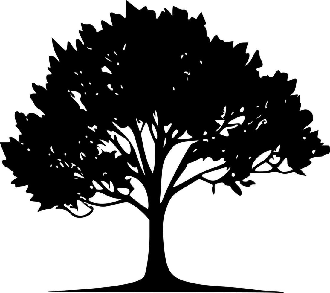 árbol, negro y blanco vector ilustración