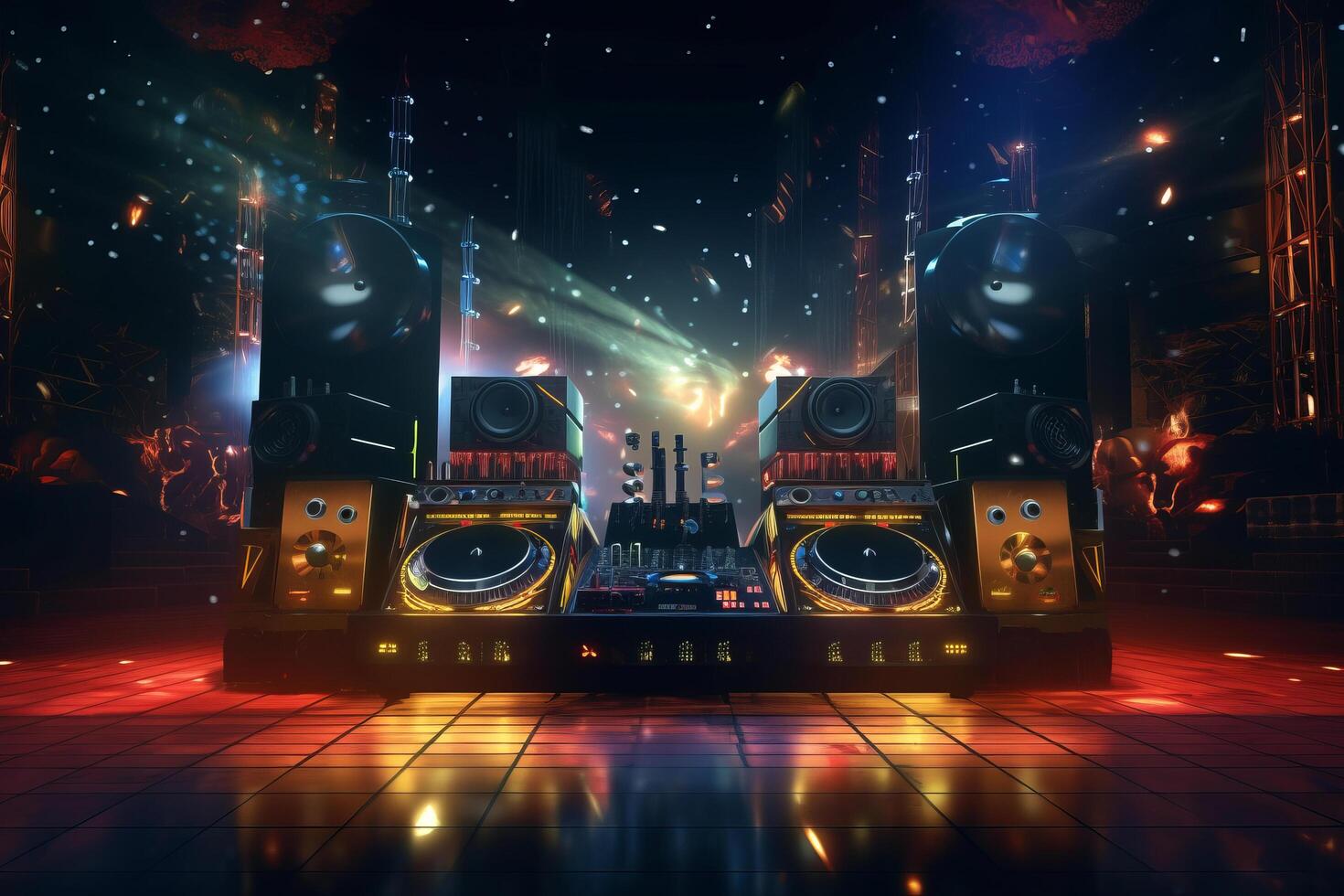 Night club music background. Illustration photo