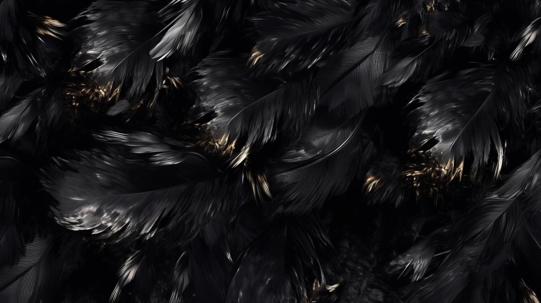 Black feather background. Illustration photo