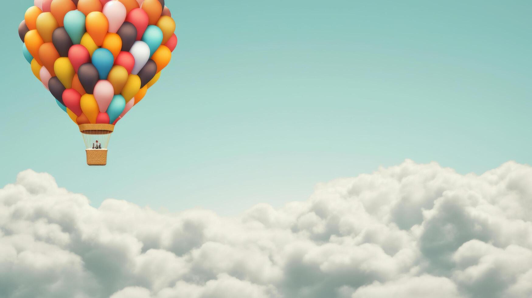 Hot air balloon background. Illustration photo