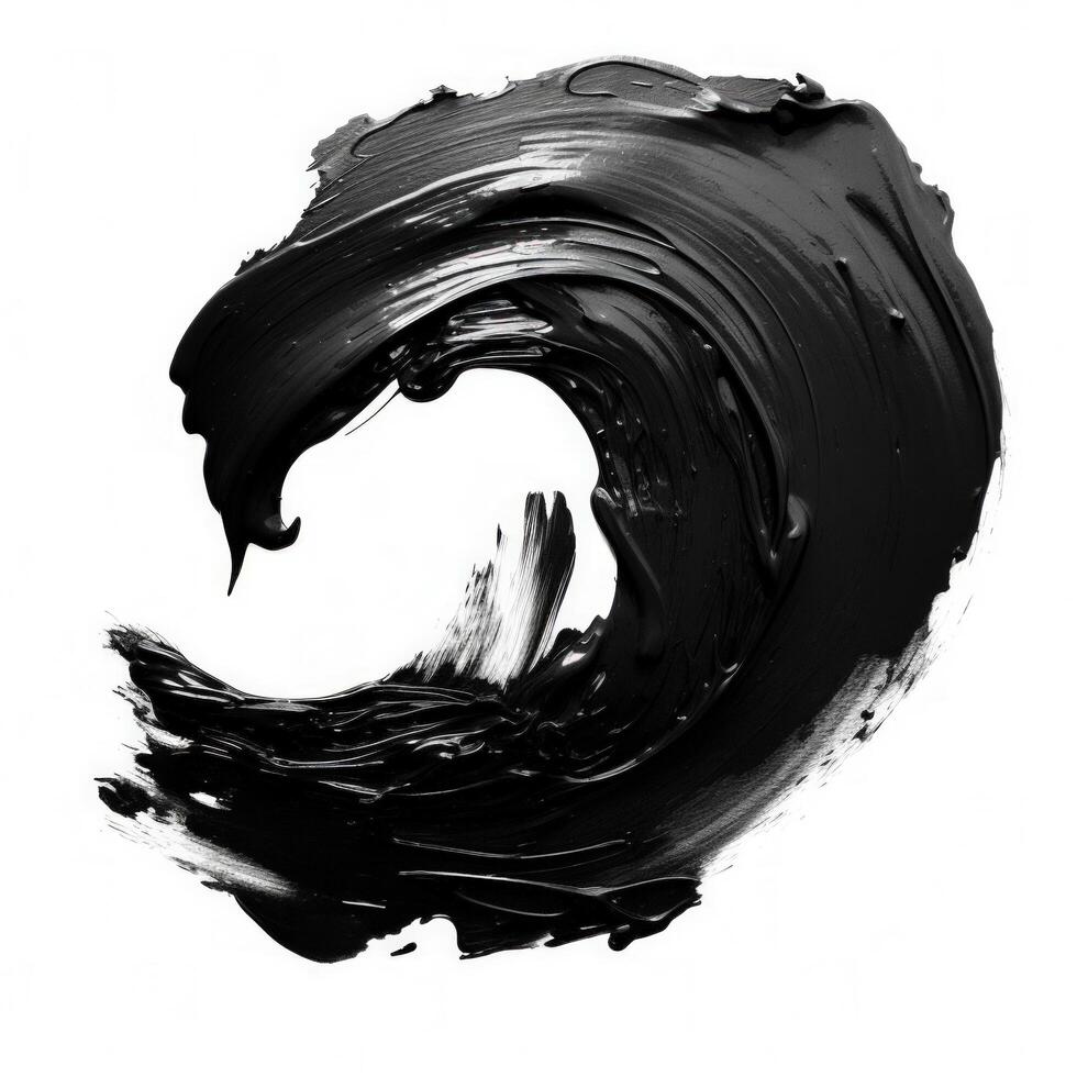 Black oil painting stroke. Illustration photo