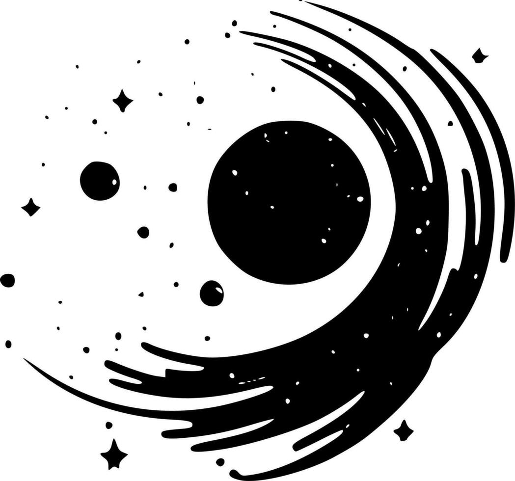 Celestial - Black and White Isolated Icon - Vector illustration