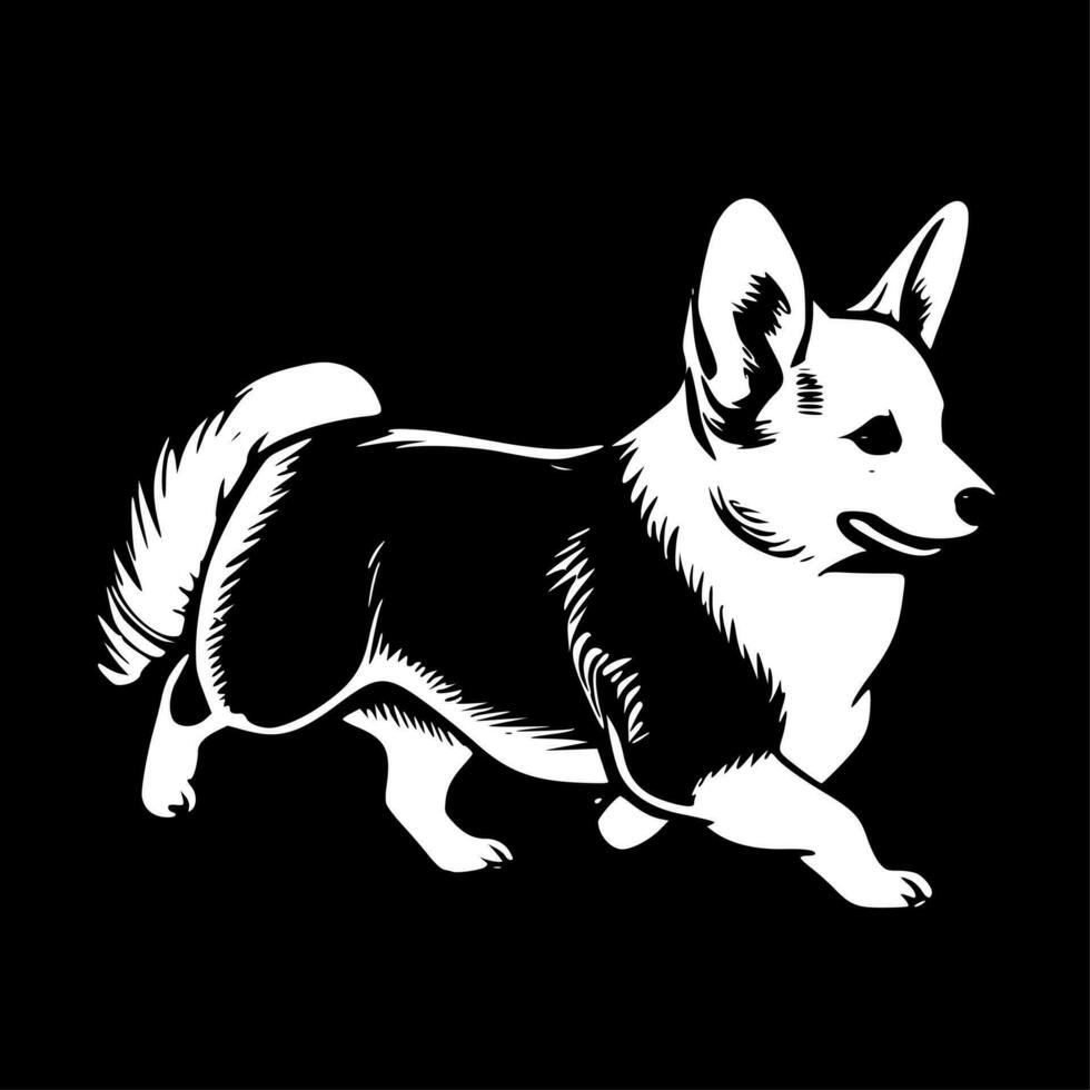 Corgi, Minimalist and Simple Silhouette - Vector illustration