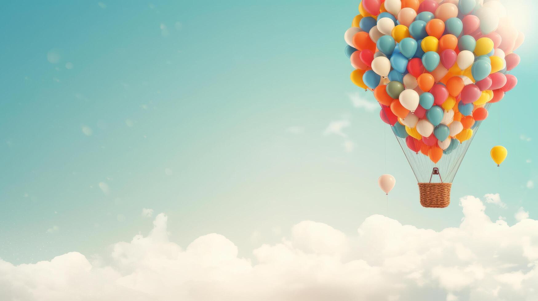 Hot air balloon background. Illustration photo