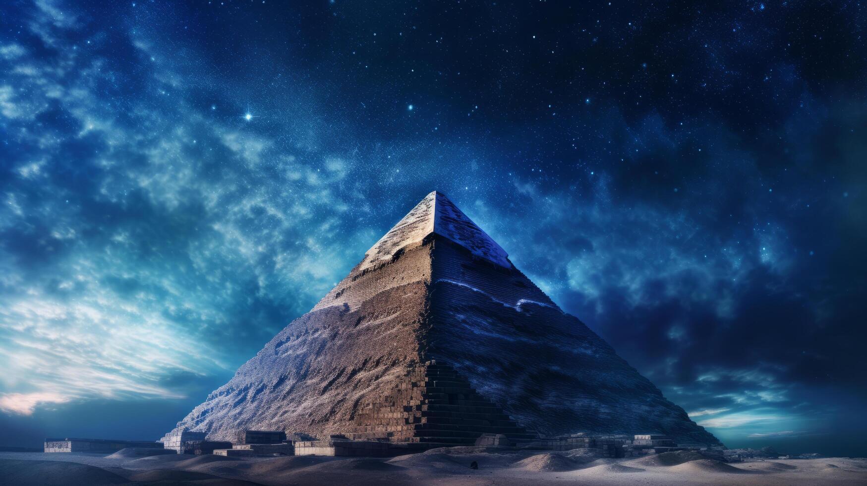 Magical pyramid. Illustration photo