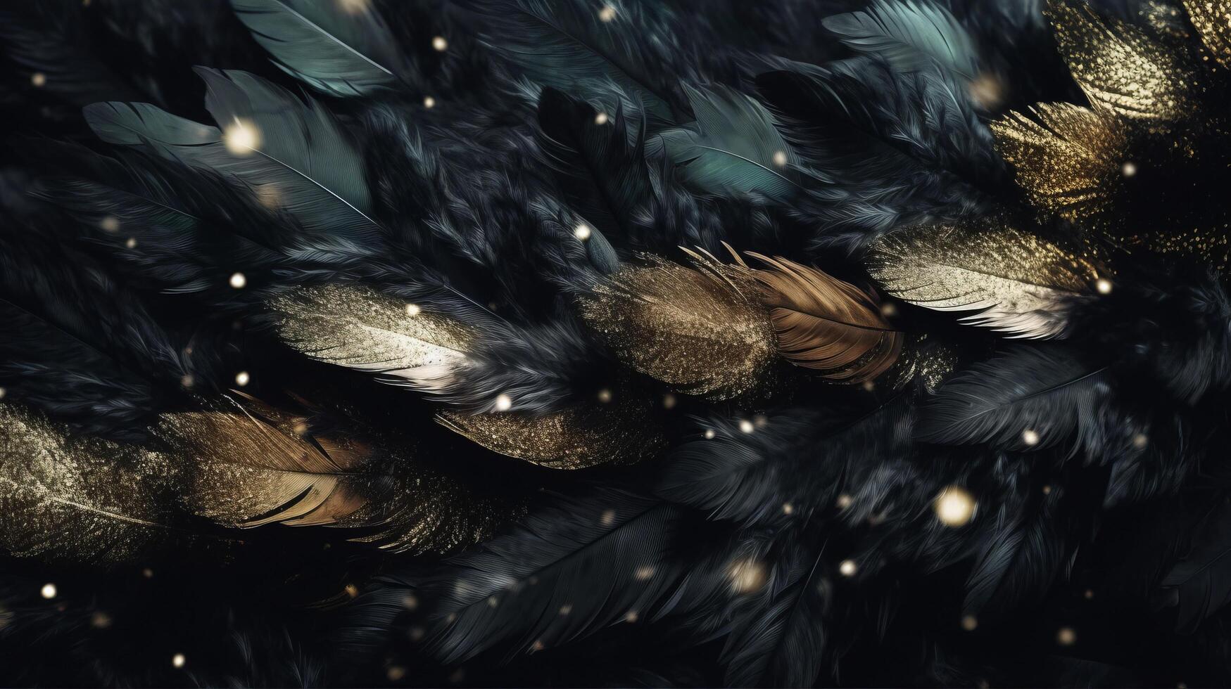 Black feather background. Illustration photo