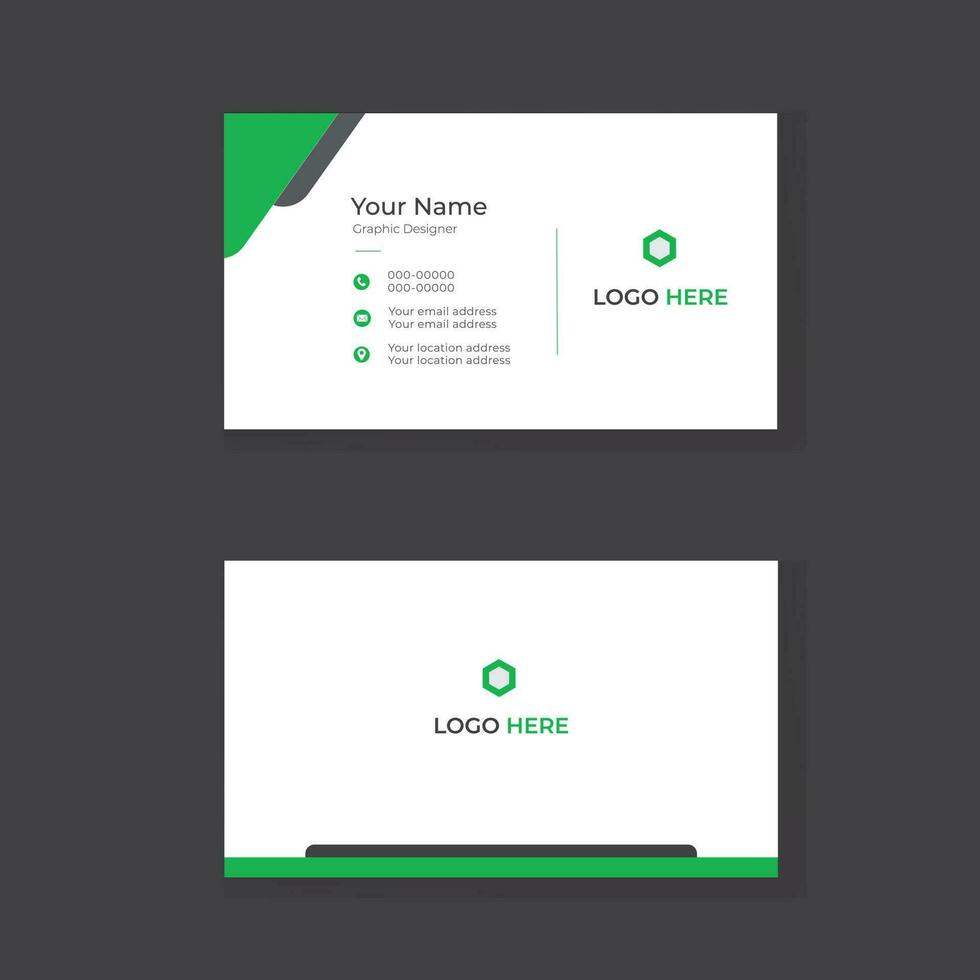 green, black and white background business card design vector