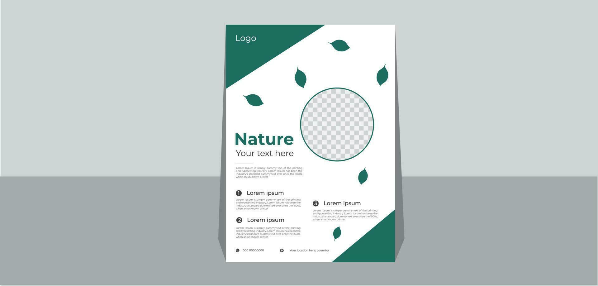 Nature flyer template design vector