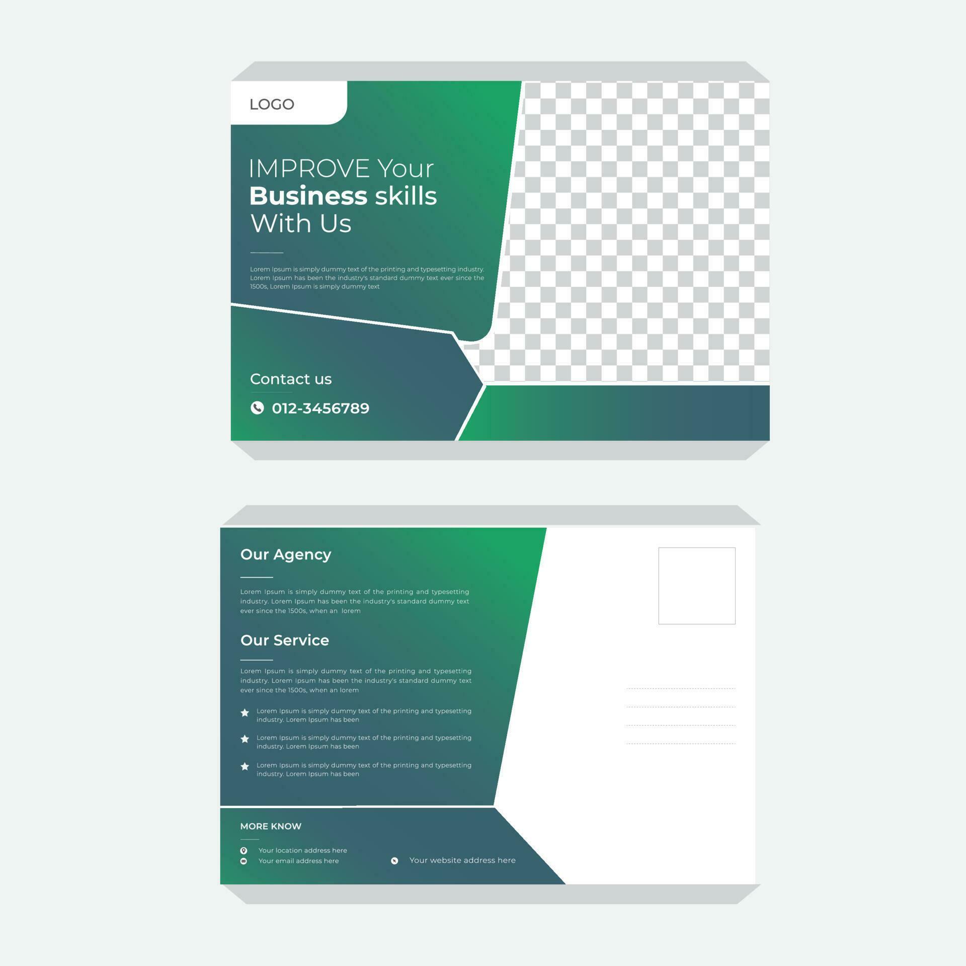 Corporate Marketing Material Design Postcard 23531290 Vector Art at