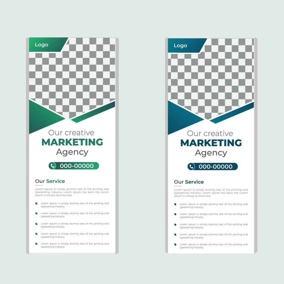 Attractive modern roll up banner design template for business vector