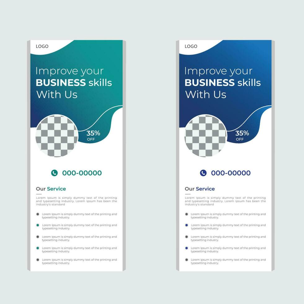Corporate business modern roll up stand banner design with vector creative x stand template