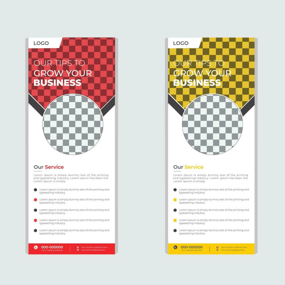 Modern Corporate Business Roll-Up Banner Design Template with multiple Color vector