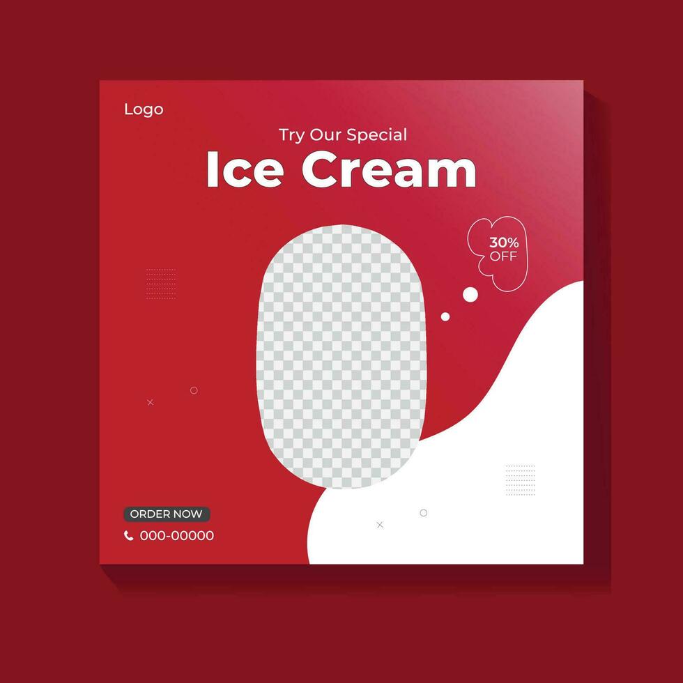 Ice Cream social media post design vector