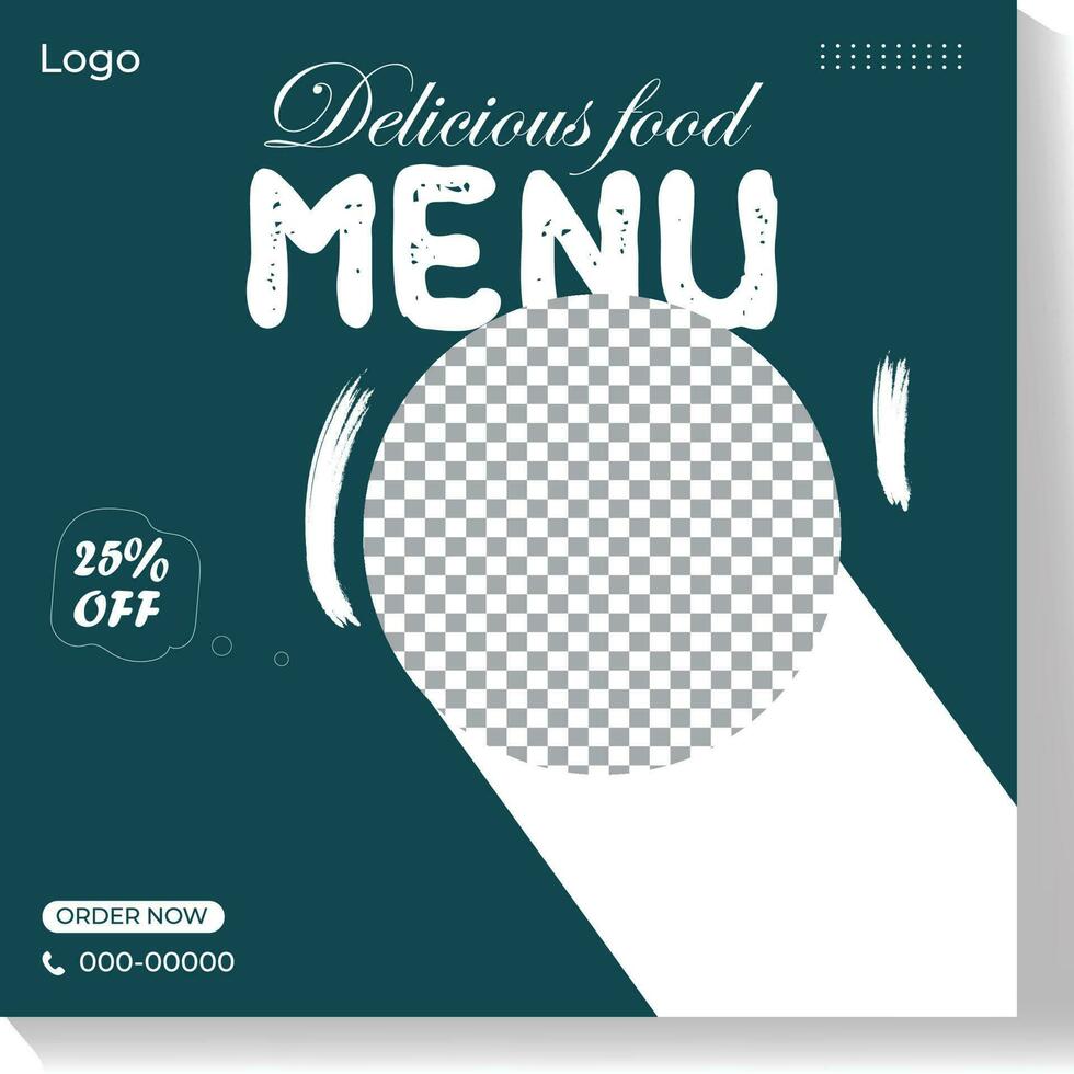 Food Menu social media post template. Social media post banner for food promotion. set of social media banner suitable for social media, web, banner ad promotion vector