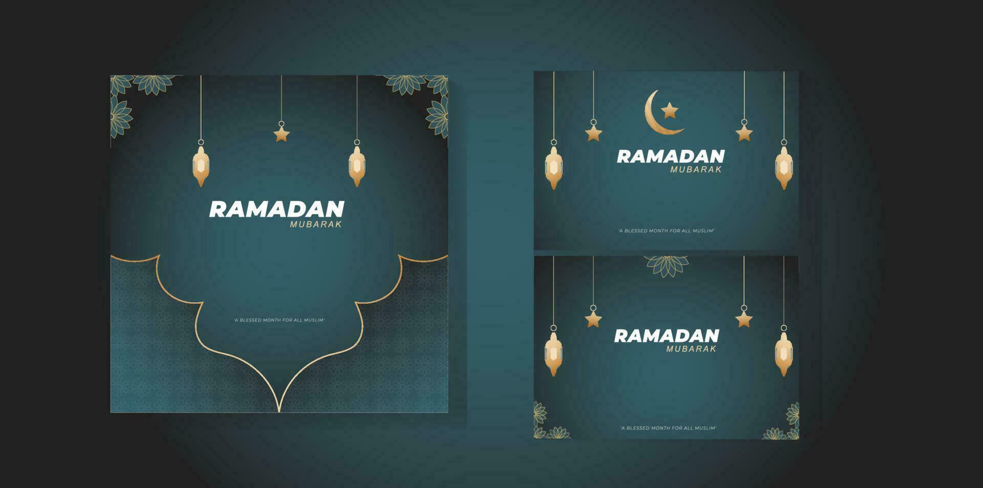 Islamic Ramadan social media post template design vector