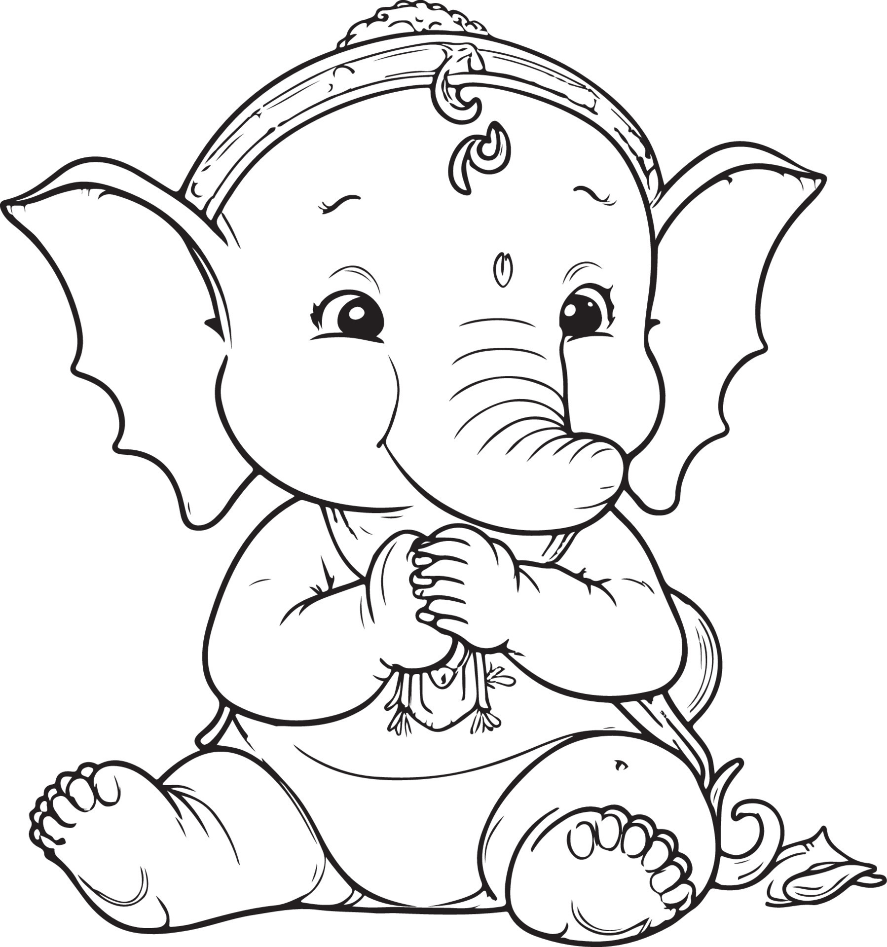 Details of the Ganesh vector lines coloring pages 23531471 Vector Art at Vecteezy