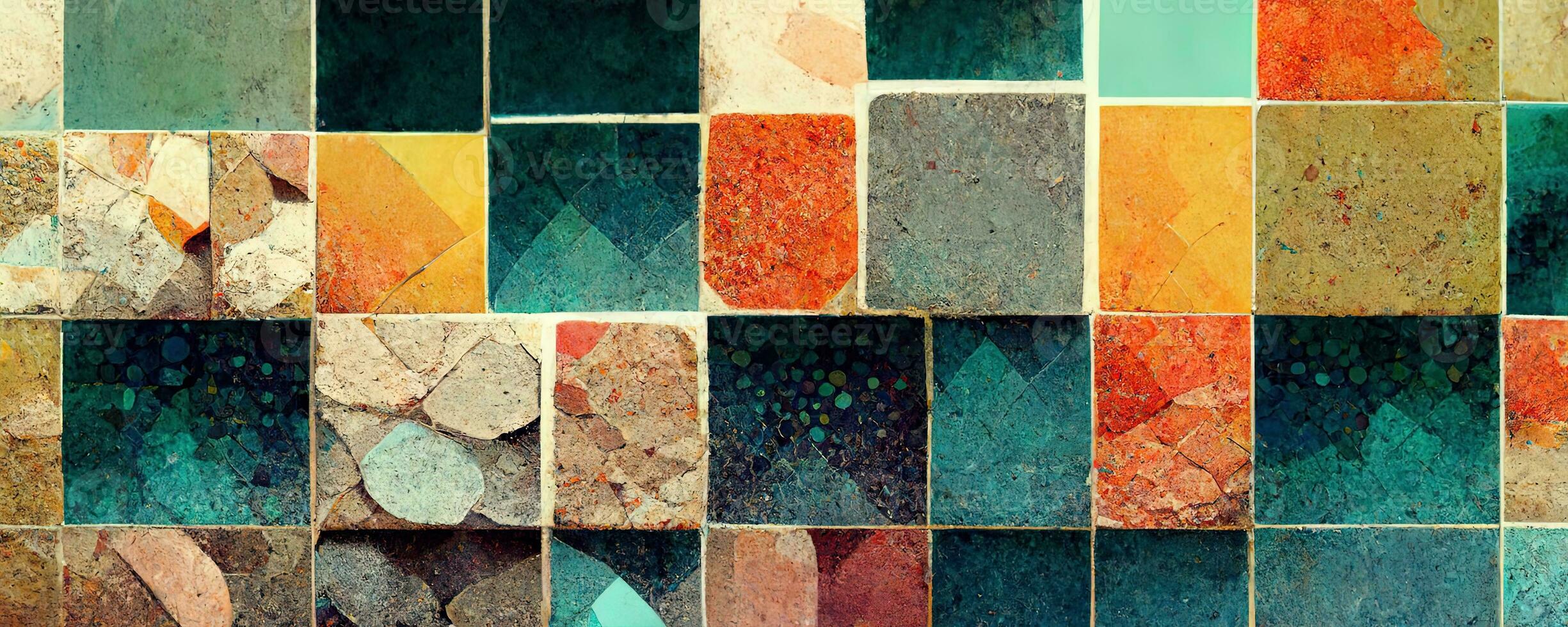 Artistic colorful mosaic pattern. Collage contemporary print with trendy decorative mosaic pattern with different colors, modern art. Banner concept photo