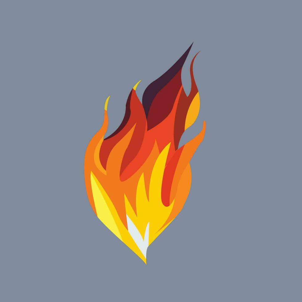 A flame is shown in a blue background. vector