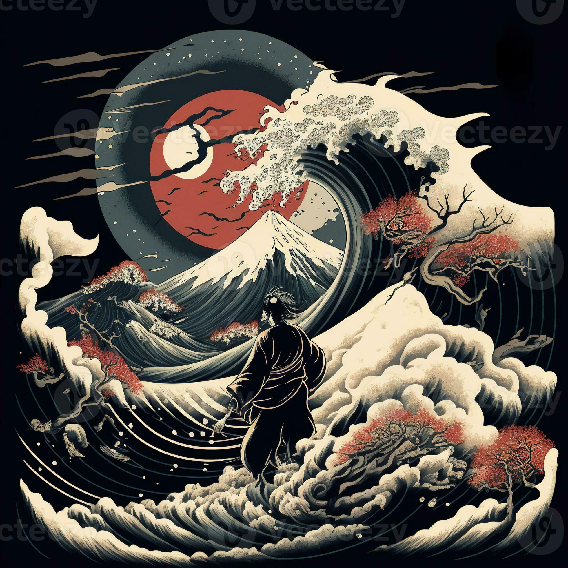 The great wave off kanagawa painting reproduction. Japanese style