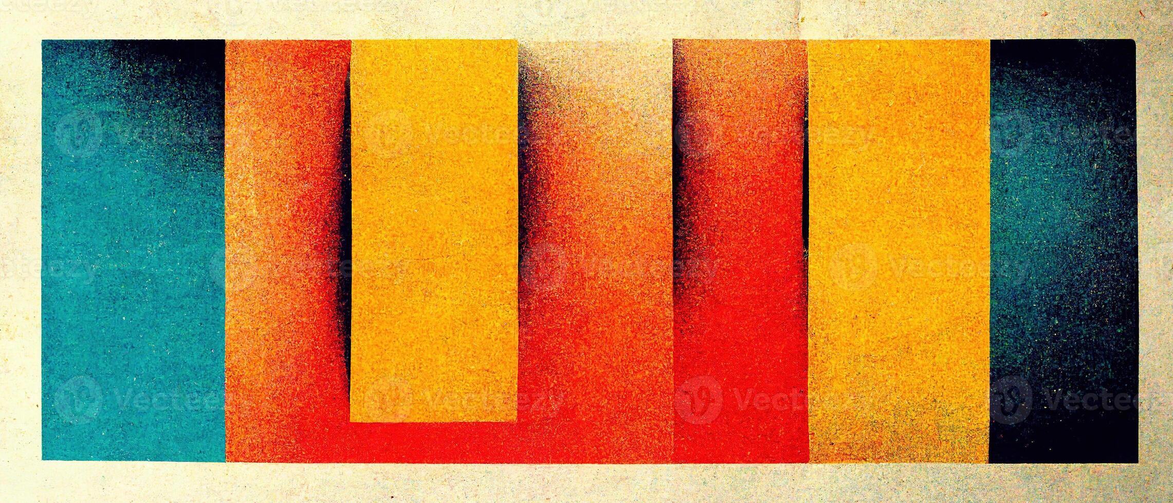 , abstract Bauhaus style background with grainy paper texture. Trendy contemporary minimal 20s geometric design. Digital art. photo